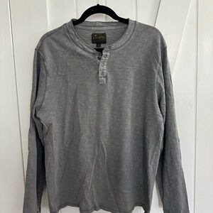 Lucky Brand Charcoal Long Sleeve Henley - Large